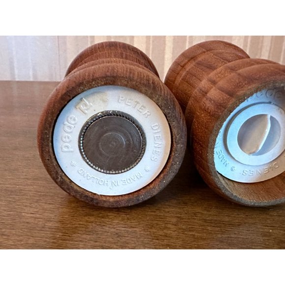 Teak Modern Salt & Pepper Shakers Pede, Designed by Peter Dienes, Holland, 1960s - Picture 3 of 5